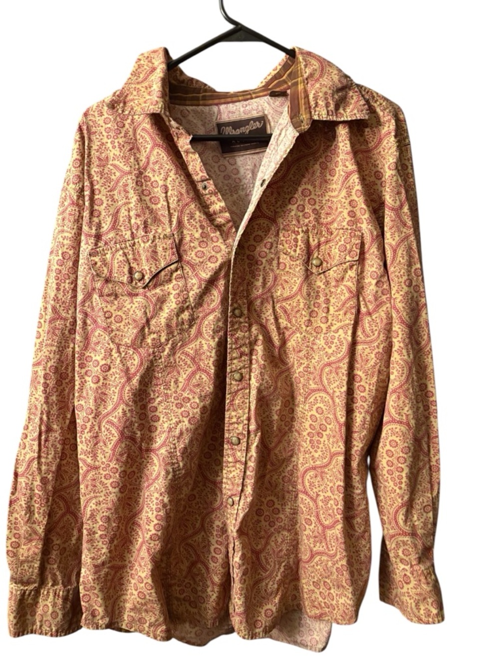 Wrangler Retro Paisley Western Shirt in Pink & Brown